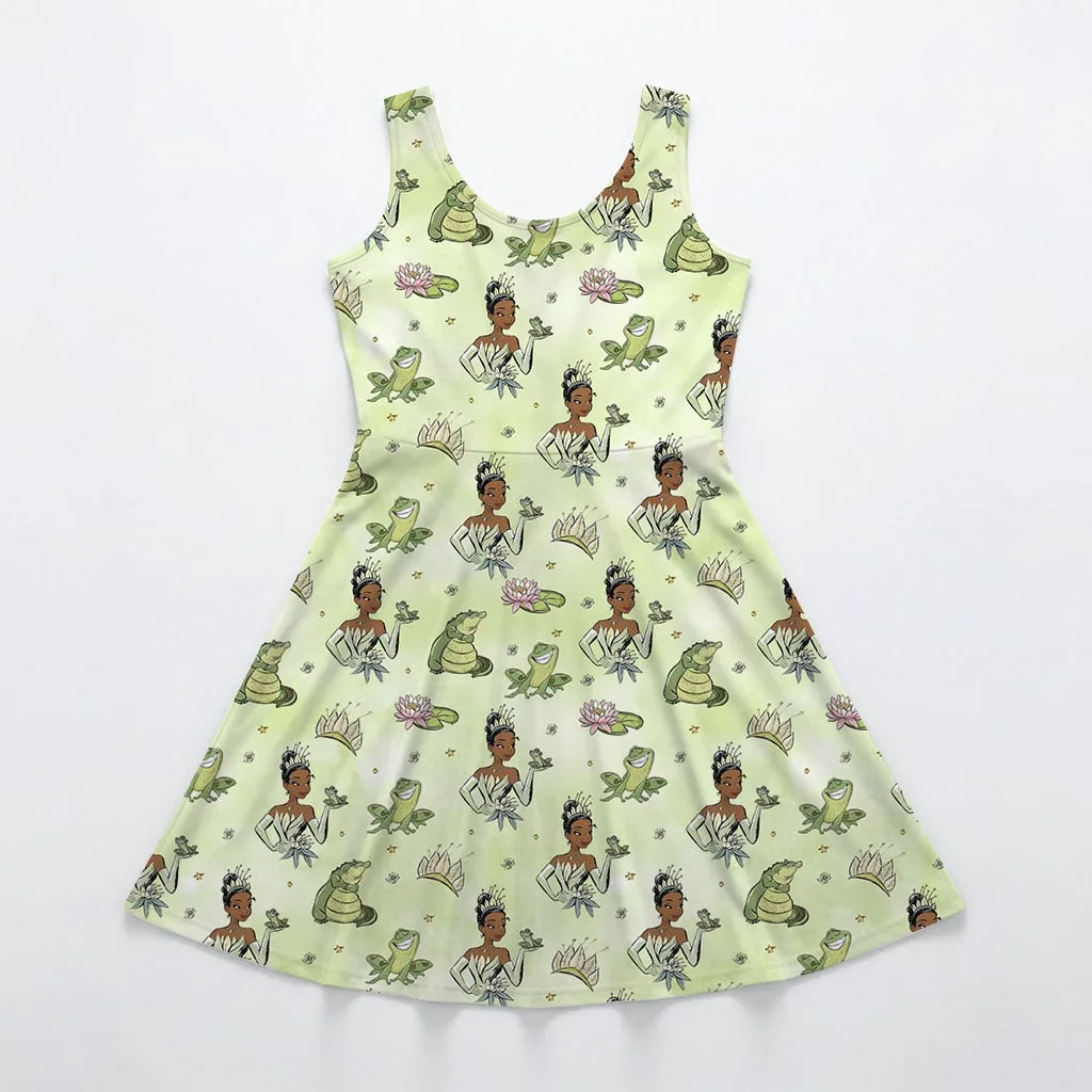 Disney Tiana Pattern Mommy & Me Dress, Mama Mini Family Matching Outfit - Image 3