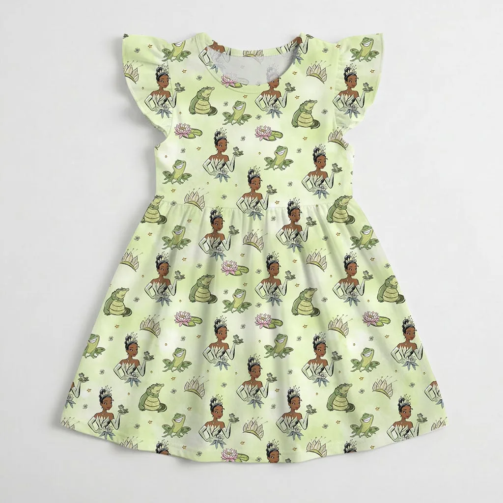 Disney Tiana Pattern Mommy & Me Dress, Mama Mini Family Matching Outfit - Image 4