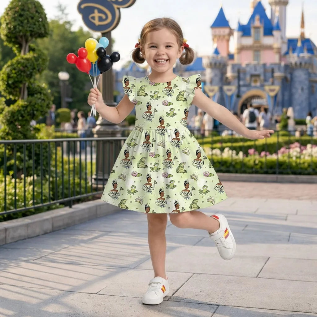 Disney Tiana Pattern Mommy & Me Dress, Mama Mini Family Matching Outfit - Image 8