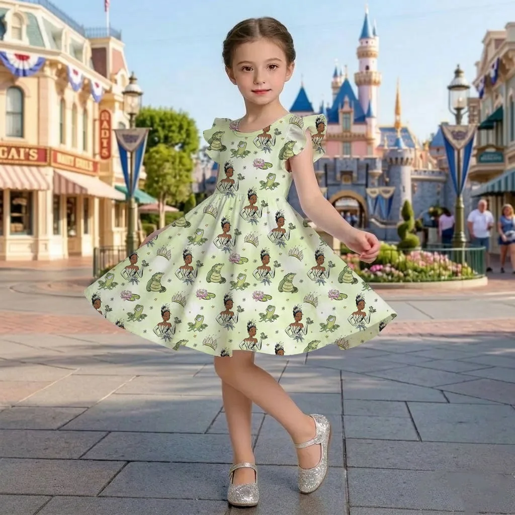 Disney Tiana Pattern Mommy & Me Dress, Mama Mini Family Matching Outfit - Image 6