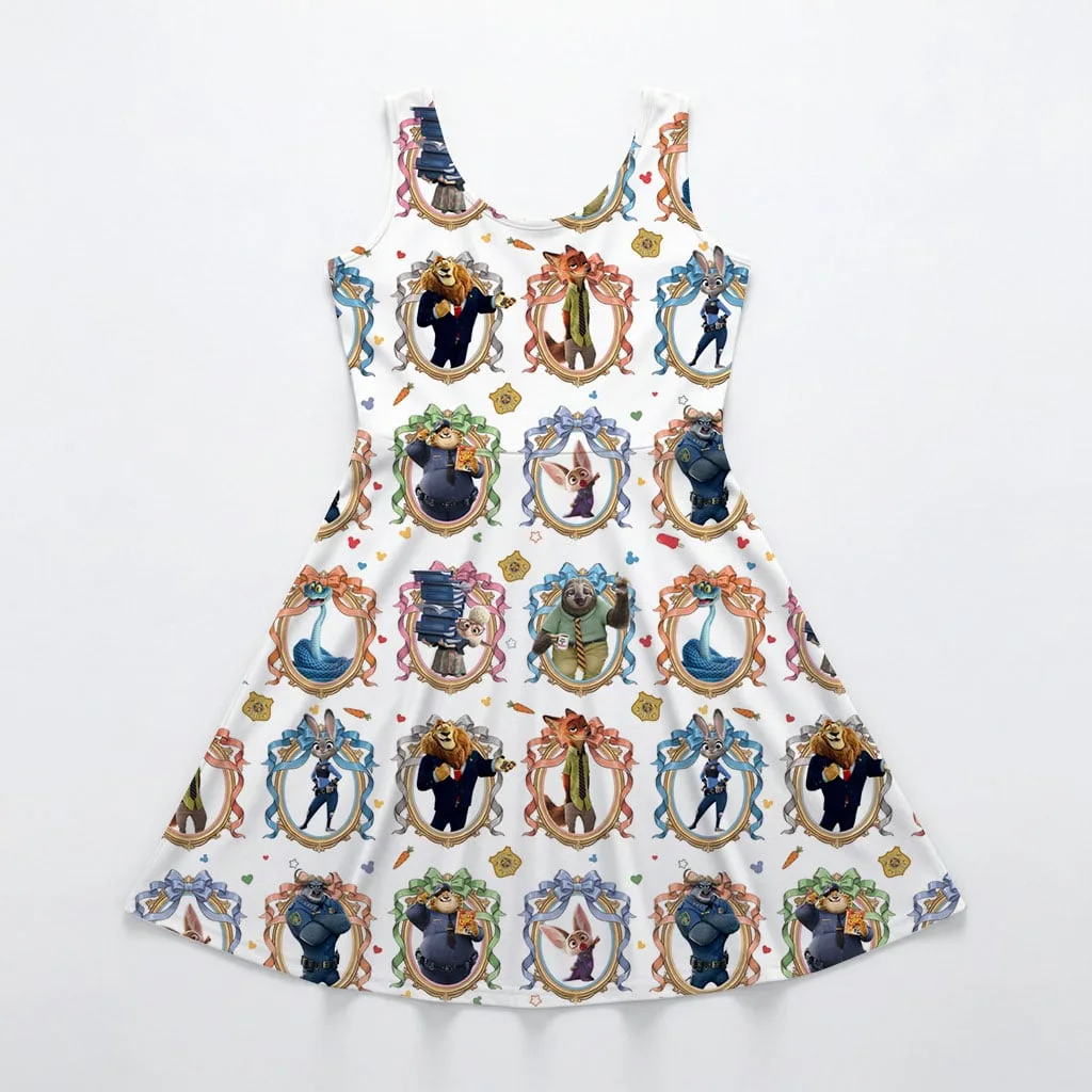 Disney Zootopia Character Pattern Mommy & Me Dress, Mama Mini Family Matching Outfit - Image 3
