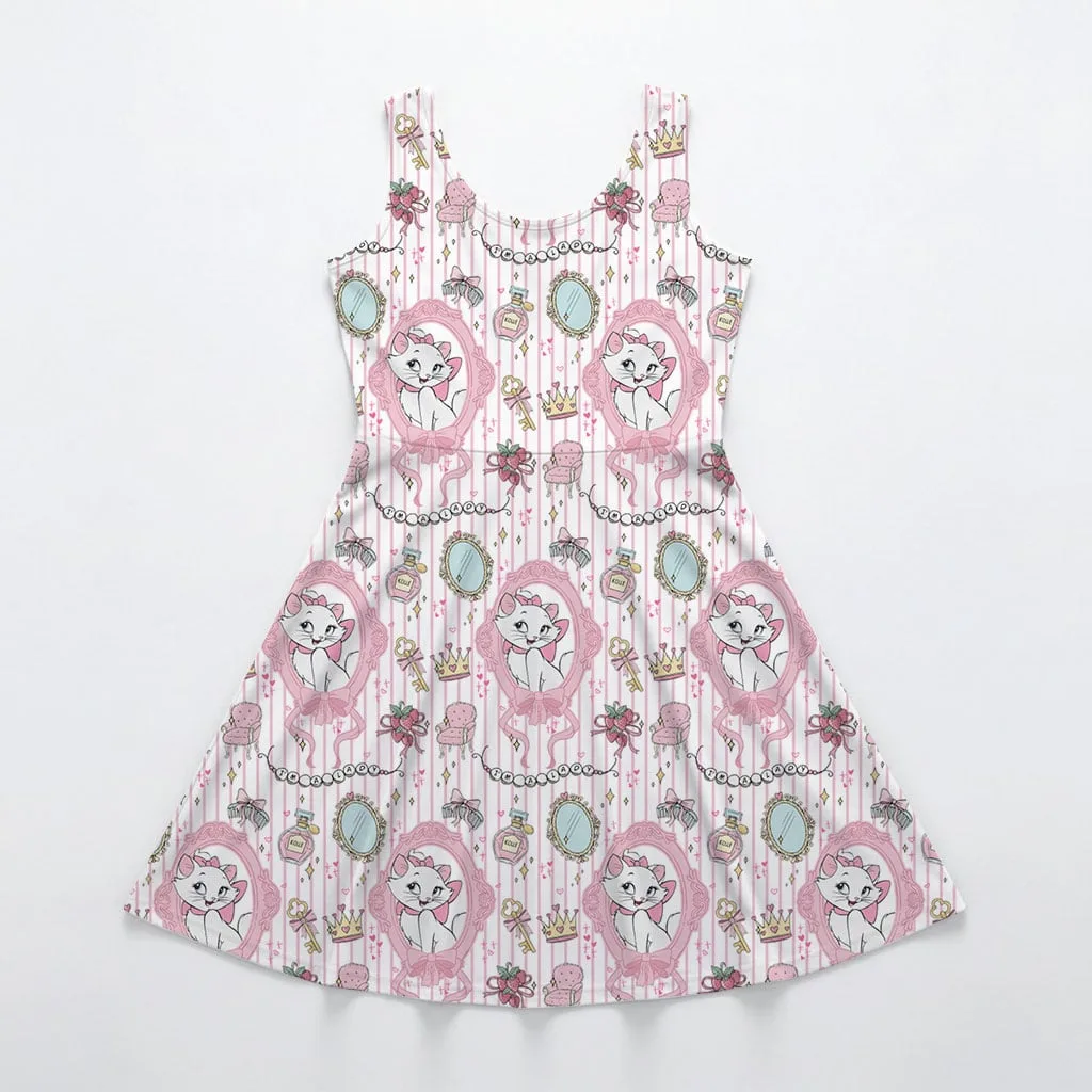Disney Marie Pink Stripe Pattern Mommy & Me Dress, Mama Mini Family Matching Outfit - Image 3