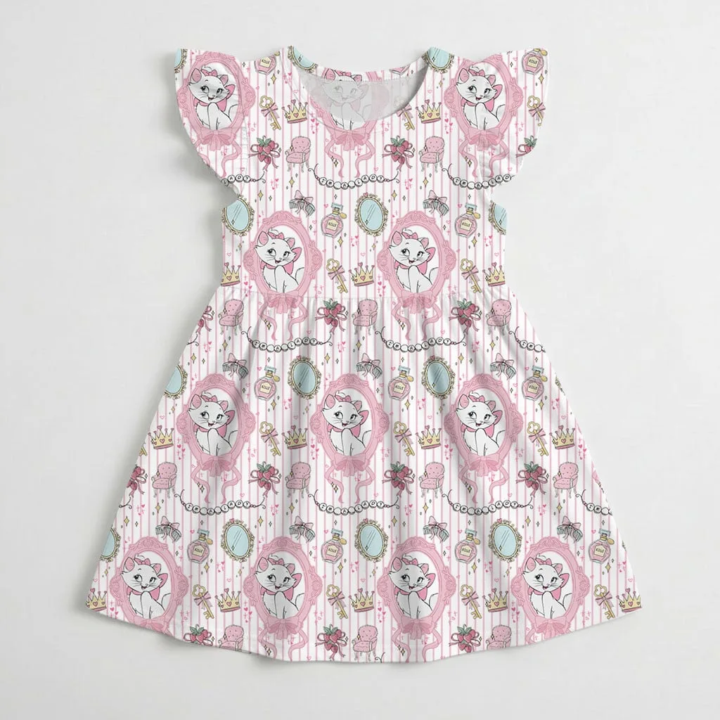 Disney Marie Pink Stripe Pattern Mommy & Me Dress, Mama Mini Family Matching Outfit - Image 4