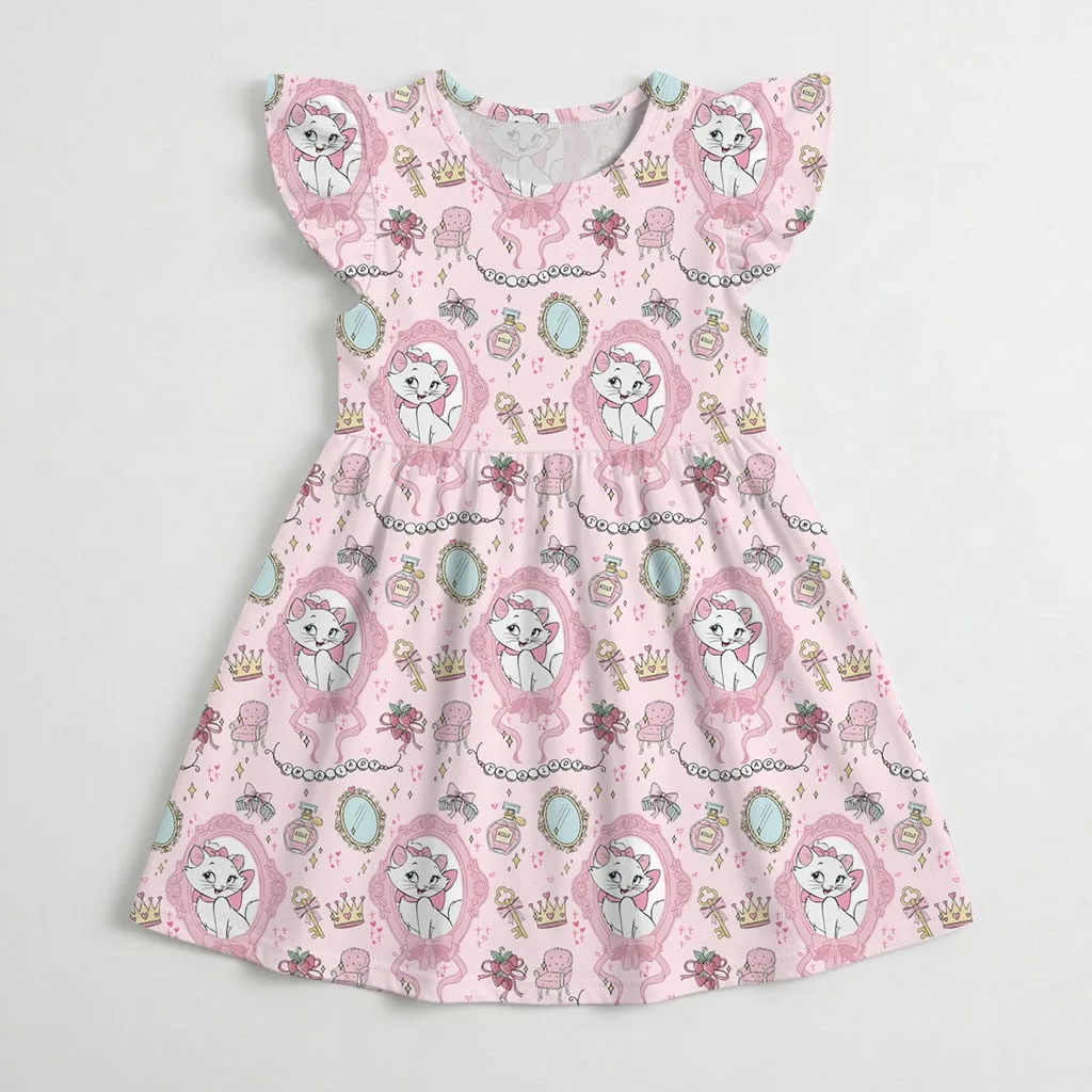 Disney Marie Pink Pattern Mommy & Me Dress, Mama Mini Family Matching Outfit - Image 4