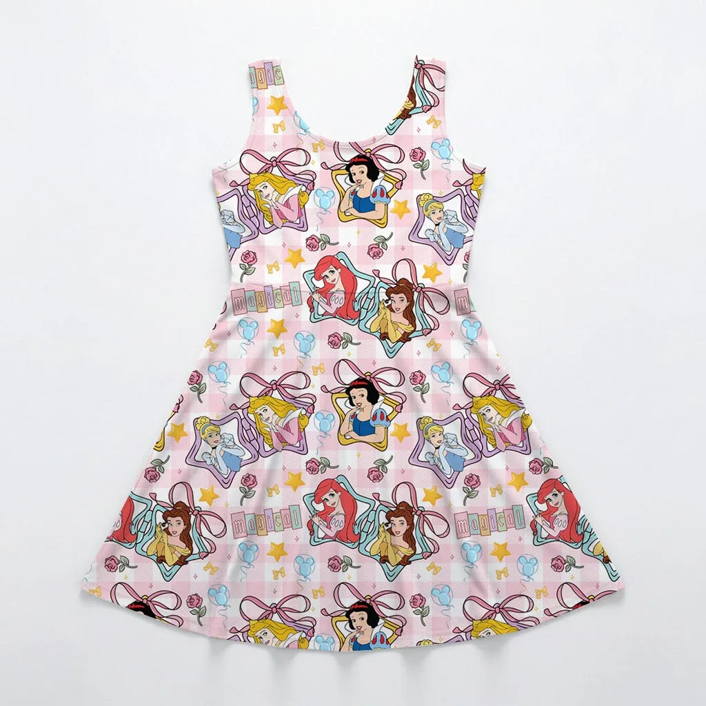 Disney Princess Star Pattern Mommy & Me Dress, Mama Mini Family Matching Outfit - Image 3