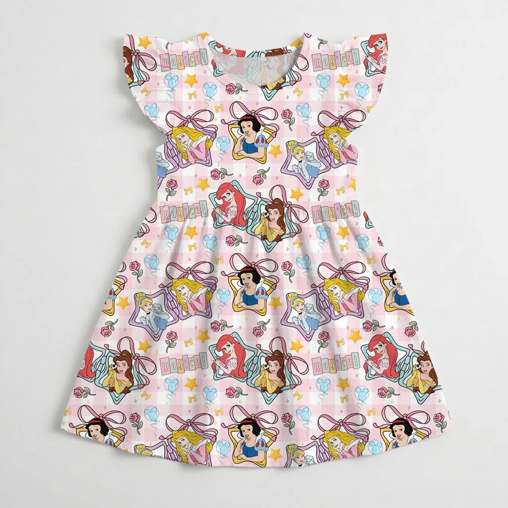 Disney Princess Star Pattern Mommy & Me Dress, Mama Mini Family Matching Outfit - Image 4