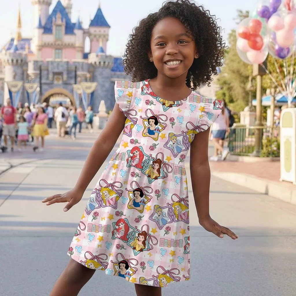 Disney Princess Star Pattern Mommy & Me Dress, Mama Mini Family Matching Outfit - Image 7