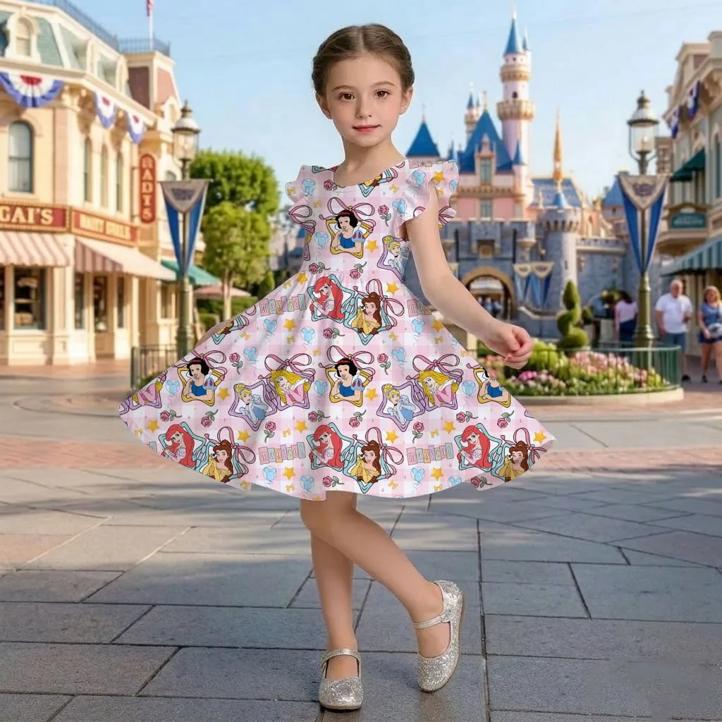 Disney Princess Star Pattern Mommy & Me Dress, Mama Mini Family Matching Outfit - Image 6