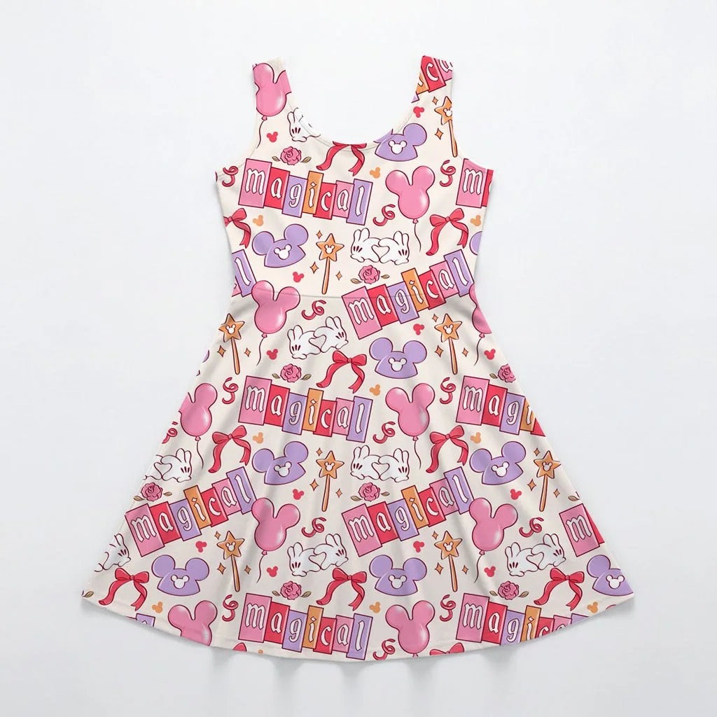 Disney Magical Character Pattern Mommy & Me Dress, Mama Mini Family Matching Outfit - Image 3