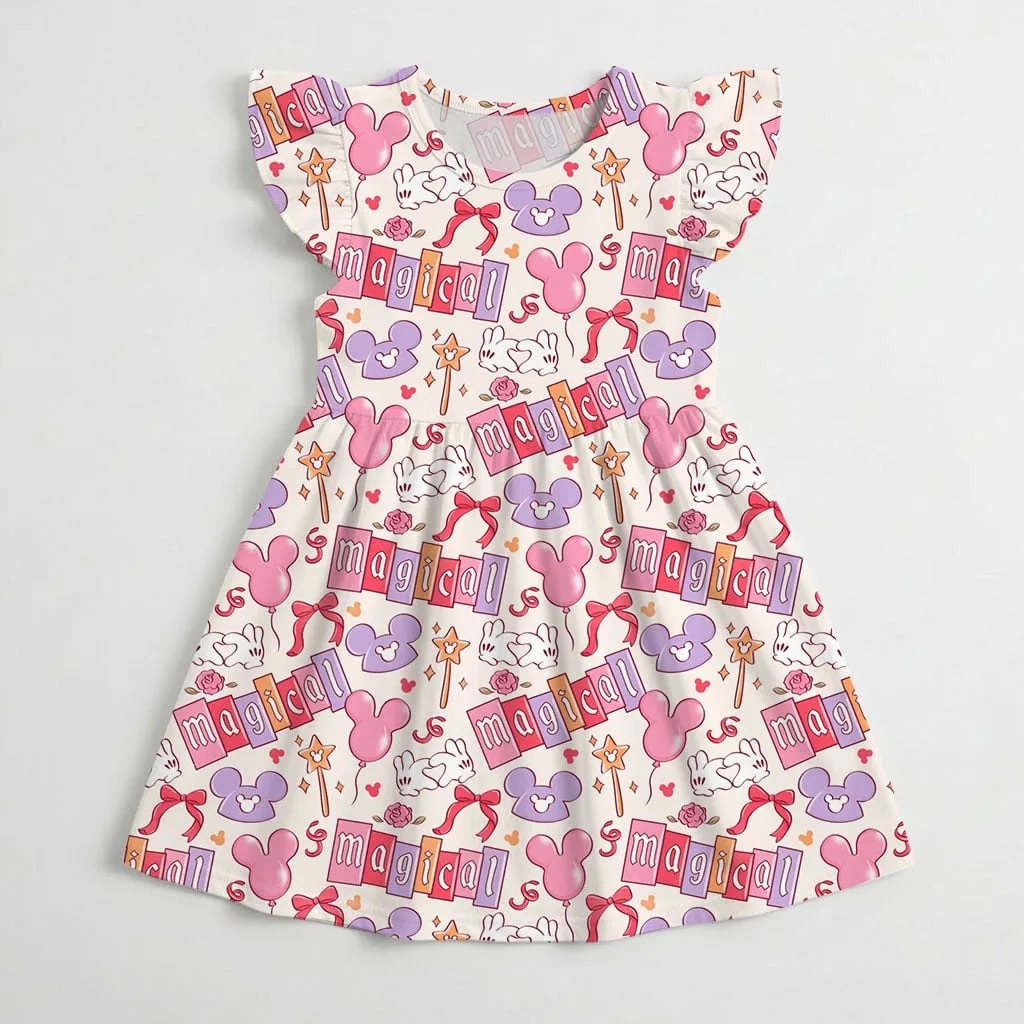 Disney Magical Character Pattern Mommy & Me Dress, Mama Mini Family Matching Outfit - Image 4