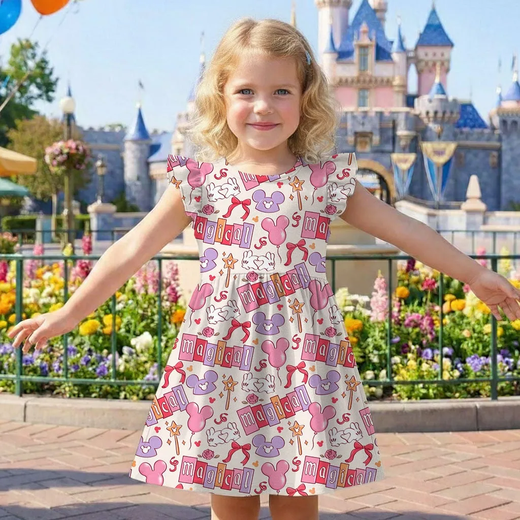 Disney Magical Character Pattern Mommy & Me Dress, Mama Mini Family Matching Outfit - Image 7