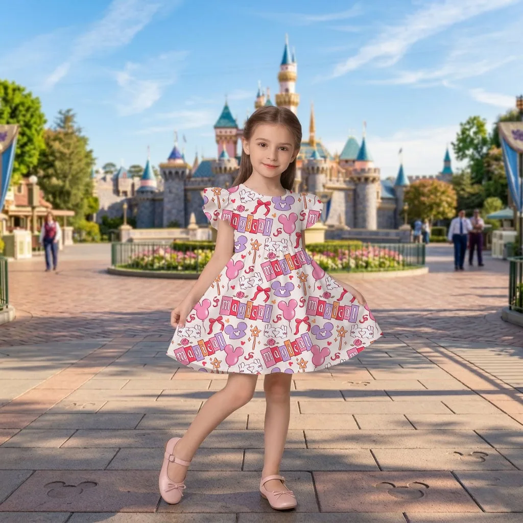 Disney Magical Character Pattern Mommy & Me Dress, Mama Mini Family Matching Outfit - Image 9