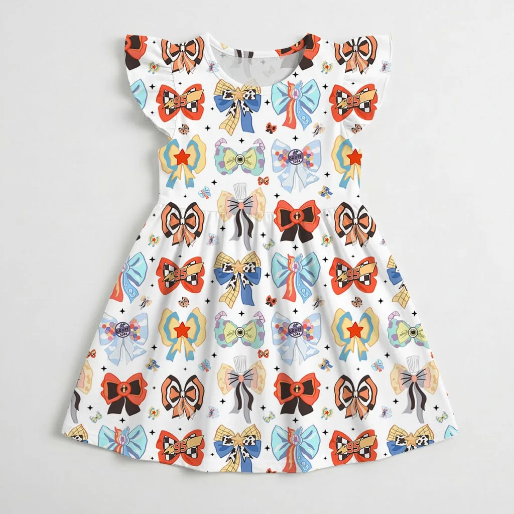 Disney Pixar Character Bow Pattern Mommy & Me Dress, Mama Mini Family Matching Outfit - Image 4
