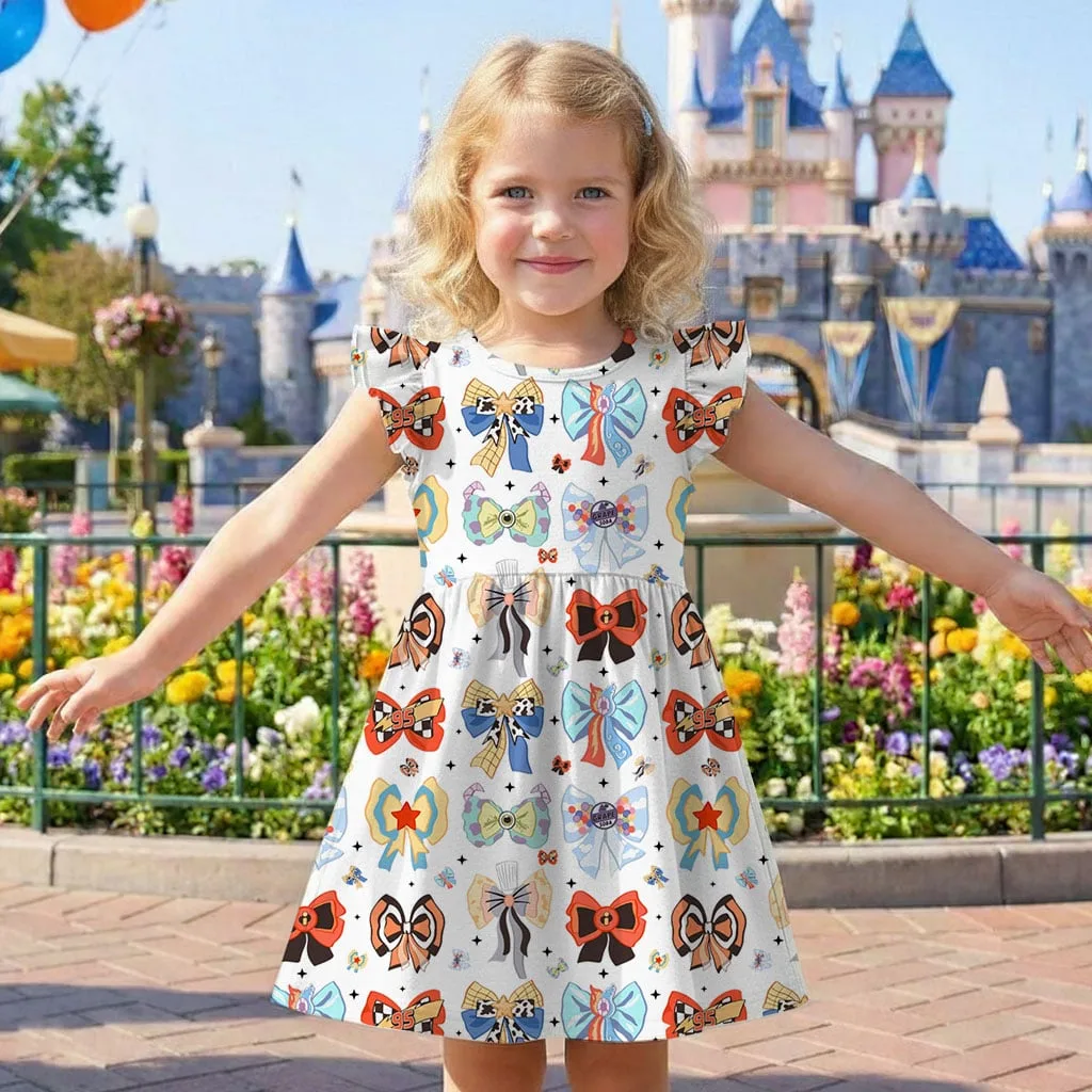 Disney Pixar Character Bow Pattern Mommy & Me Dress, Mama Mini Family Matching Outfit - Image 7