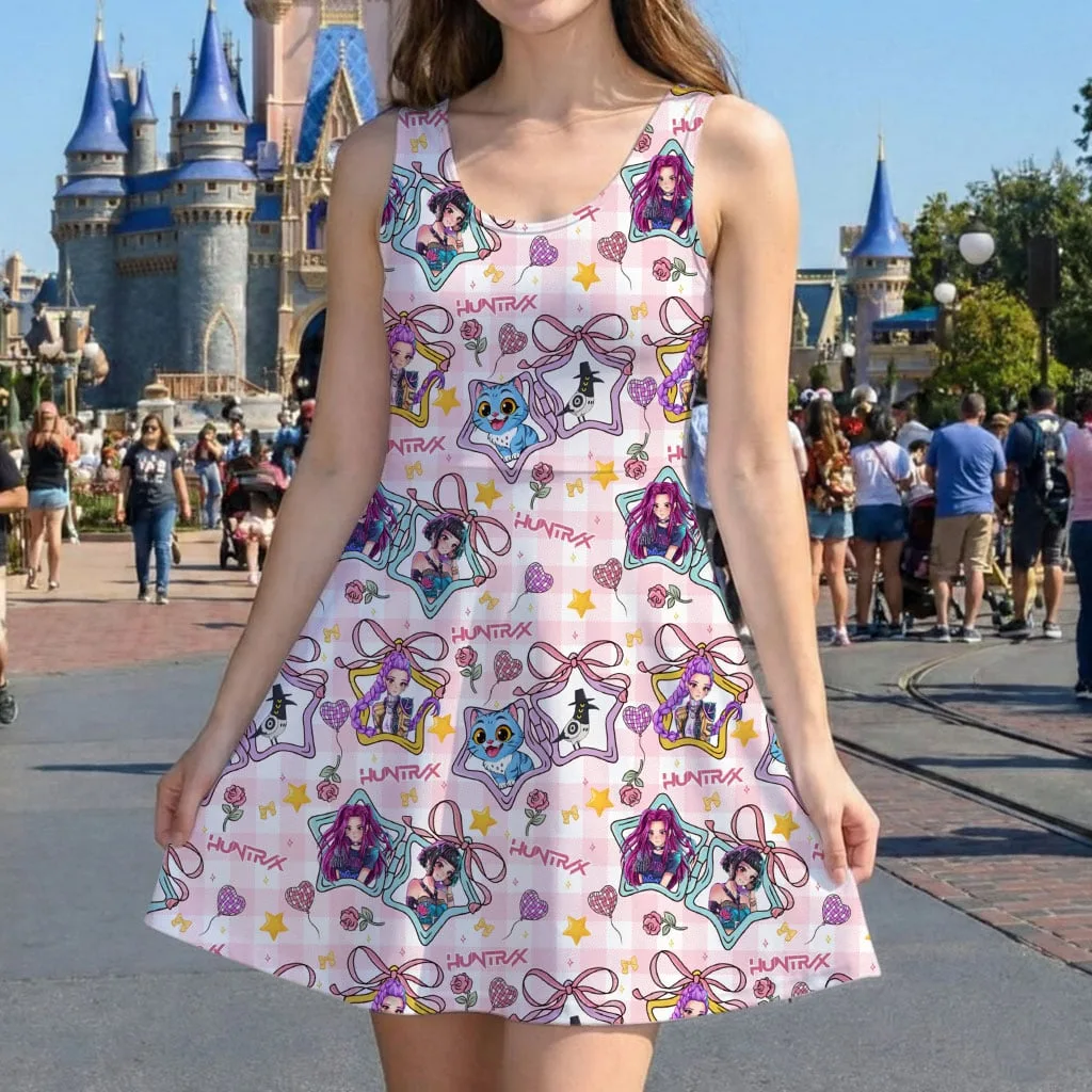 KPop Demon Hunters Star Pattern Mommy & Me Dress, Mama Mini Family Matching Outfit - Image 5