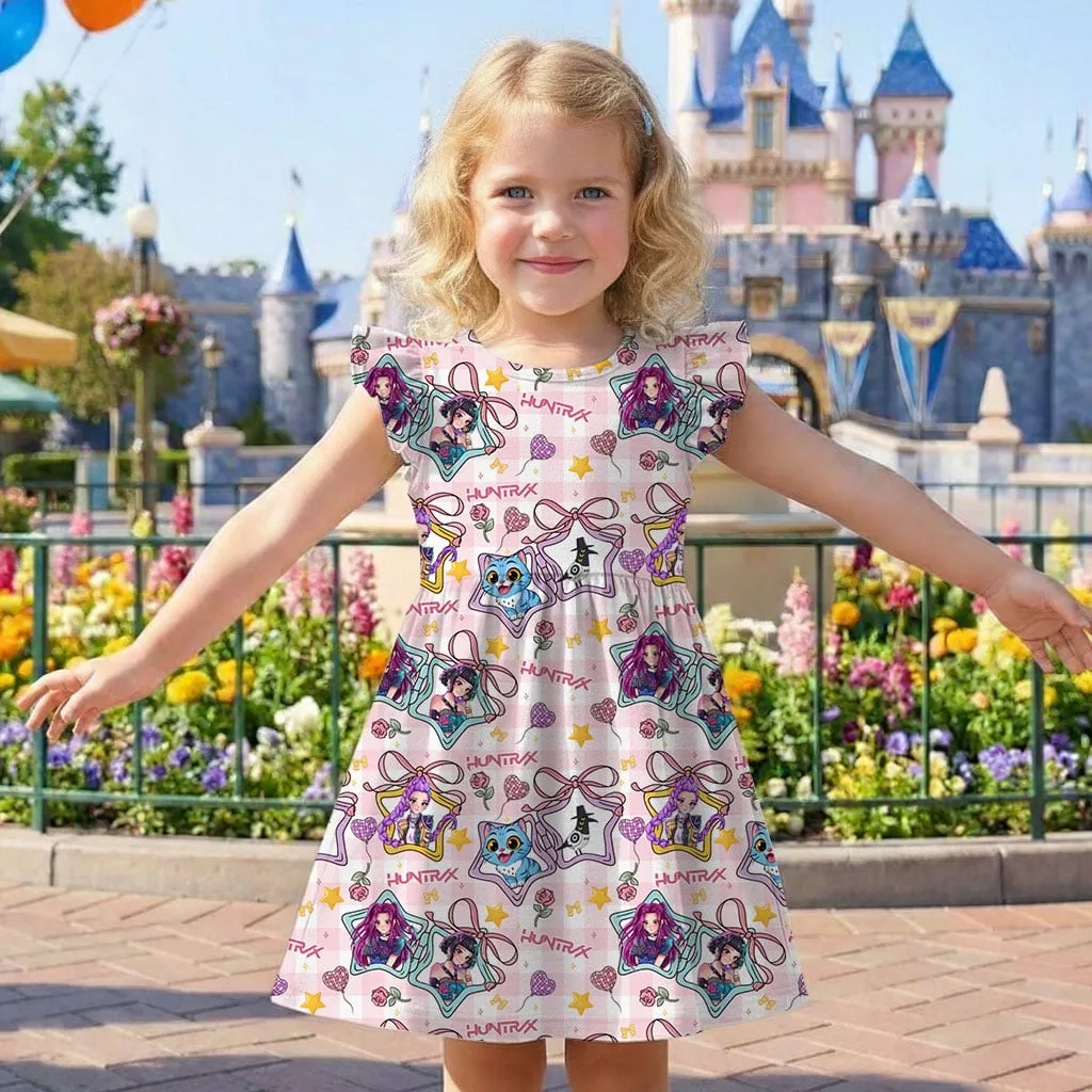KPop Demon Hunters Star Pattern Mommy & Me Dress, Mama Mini Family Matching Outfit - Image 7
