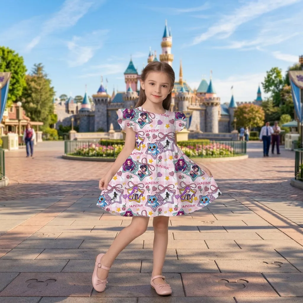 KPop Demon Hunters Star Pattern Mommy & Me Dress, Mama Mini Family Matching Outfit - Image 9