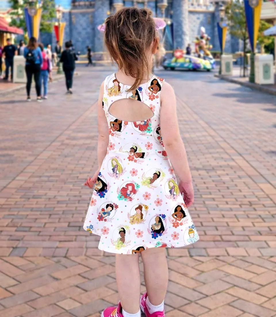Retro Disney Princess Dress Set, Rapunzel Belle Cinderella Family Vacation Outfit - Image 4
