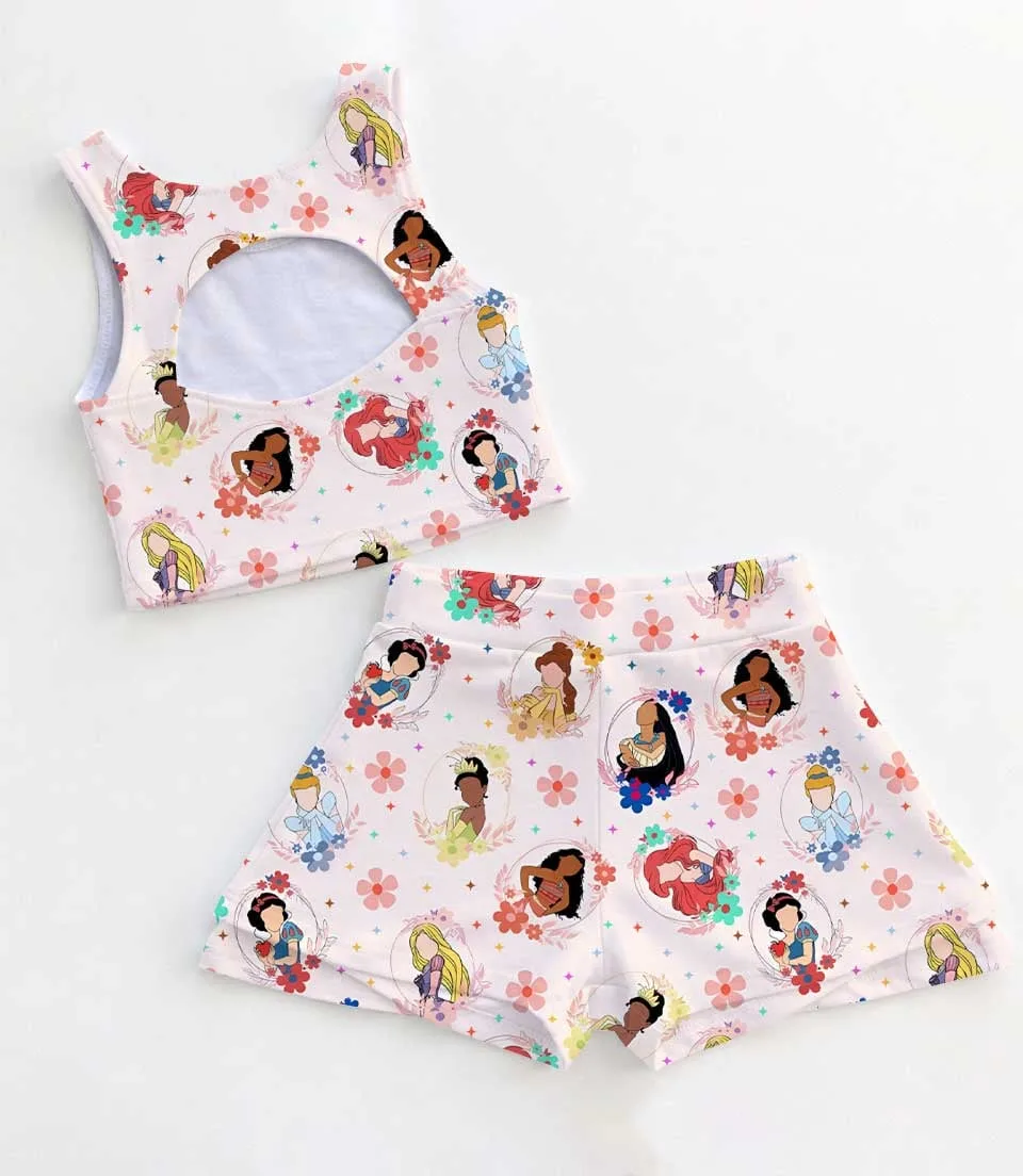 Retro Disney Princess Dress Set, Rapunzel Belle Cinderella Family Vacation Outfit - Image 2
