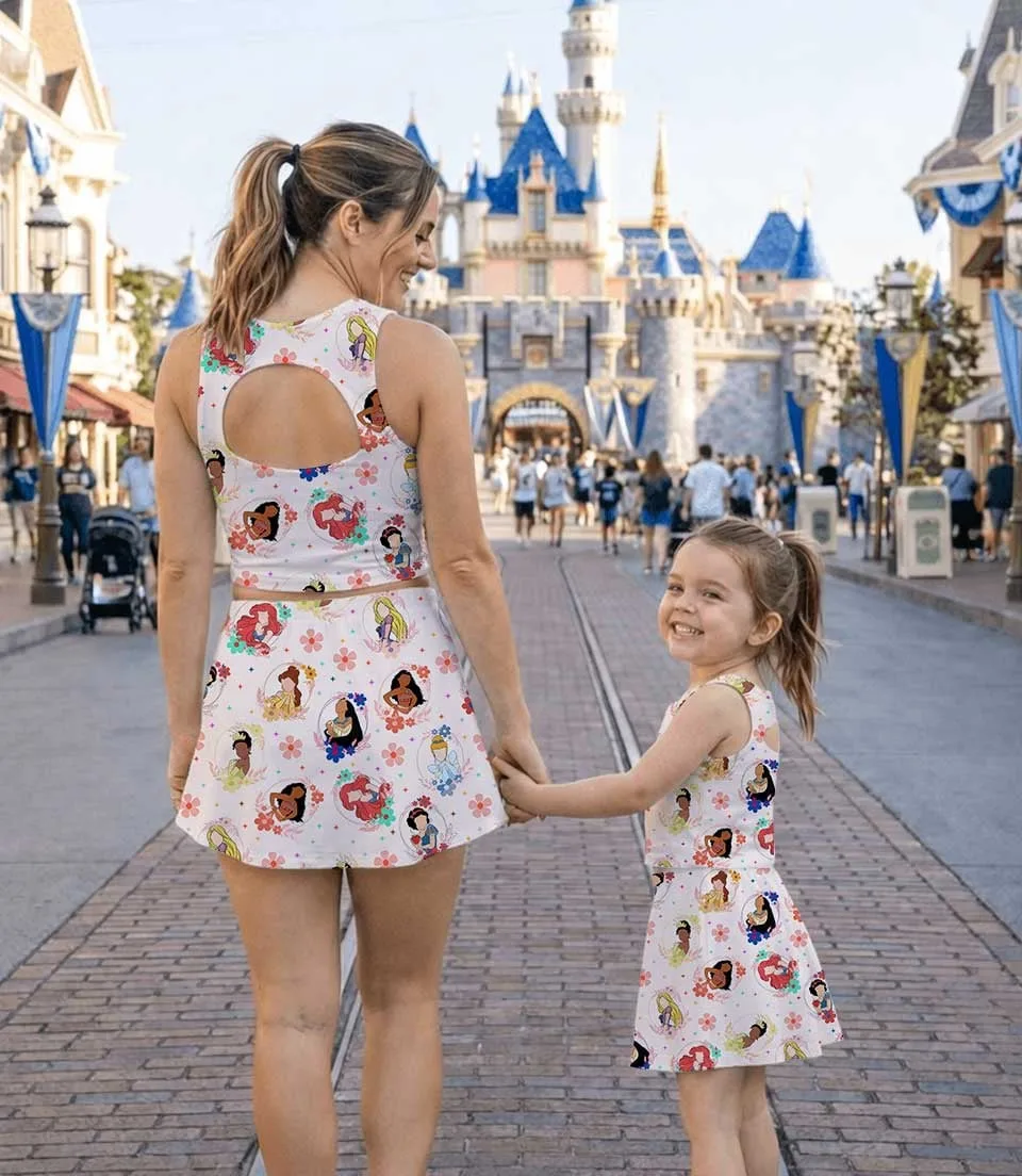 Retro Disney Princess Dress Set, Rapunzel Belle Cinderella Family Vacation Outfit - Image 6