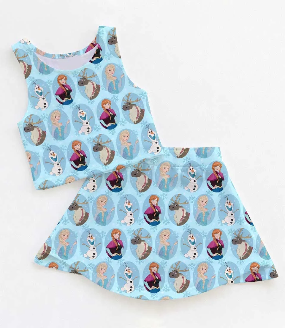 Coquette Elsa Kid Dress, Disney Frozen Ruffle Sleeve Vacation Outfit, Birthday Gift For Frozen Lover