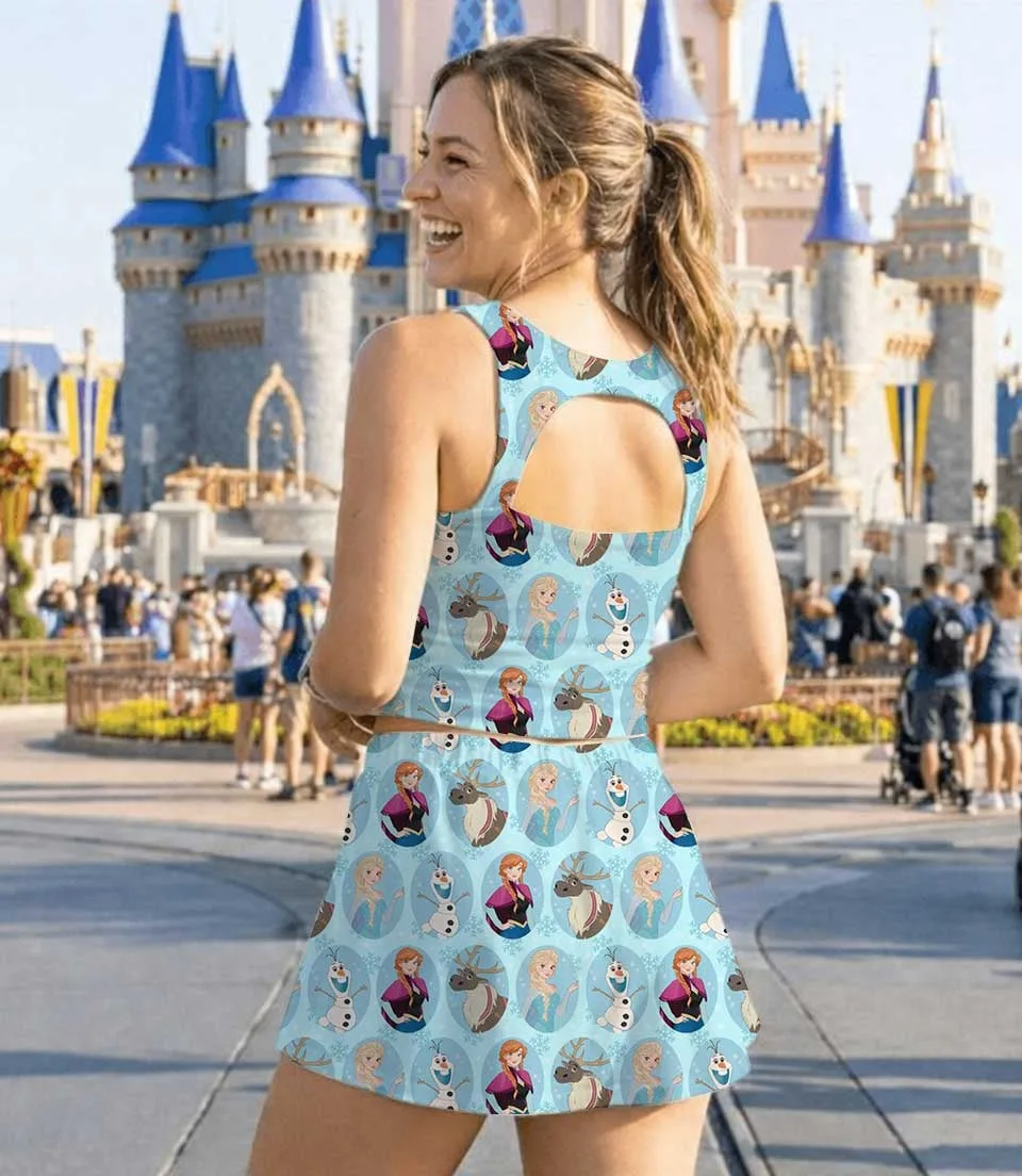 Coquette Elsa Kid Dress, Disney Frozen Ruffle Sleeve Vacation Outfit, Birthday Gift For Frozen Lover - Image 5