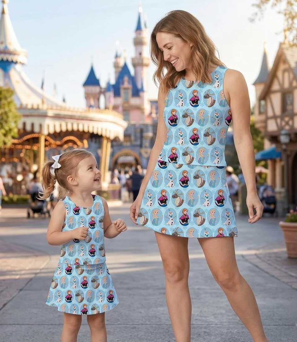 Coquette Elsa Kid Dress, Disney Frozen Ruffle Sleeve Vacation Outfit, Birthday Gift For Frozen Lover - Image 6