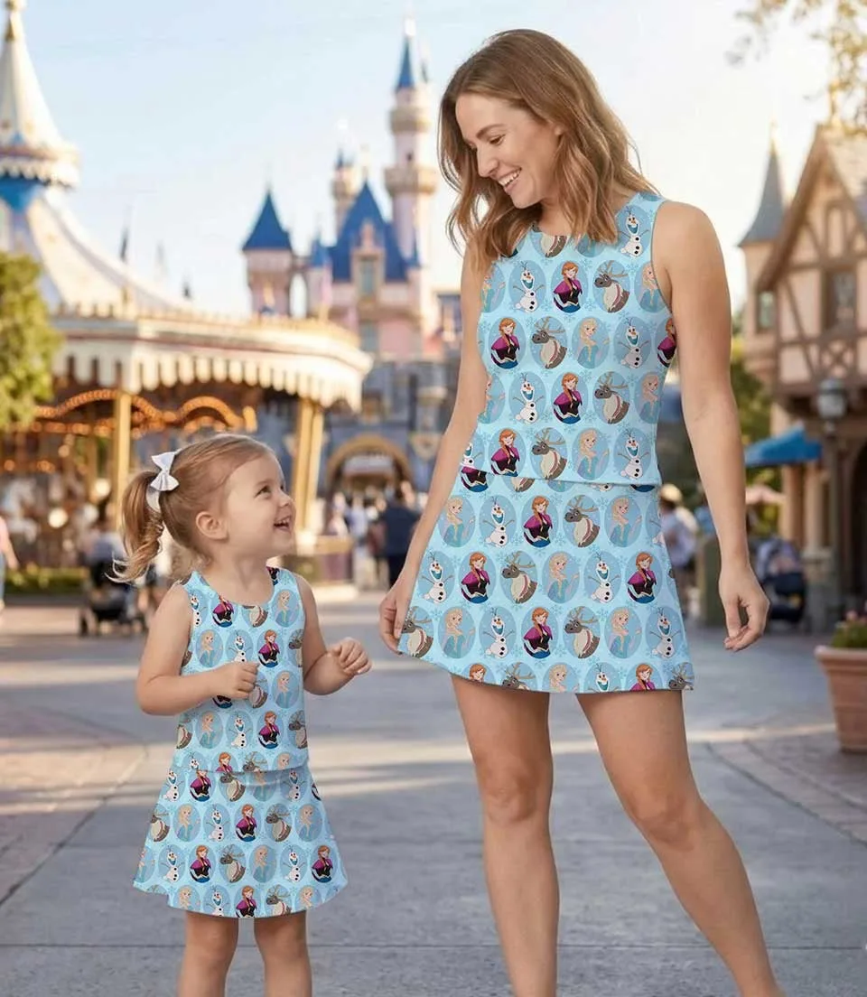 Coquette Elsa Kid Dress, Disney Frozen Ruffle Sleeve Vacation Outfit, Birthday Gift For Frozen Lover - Image 6