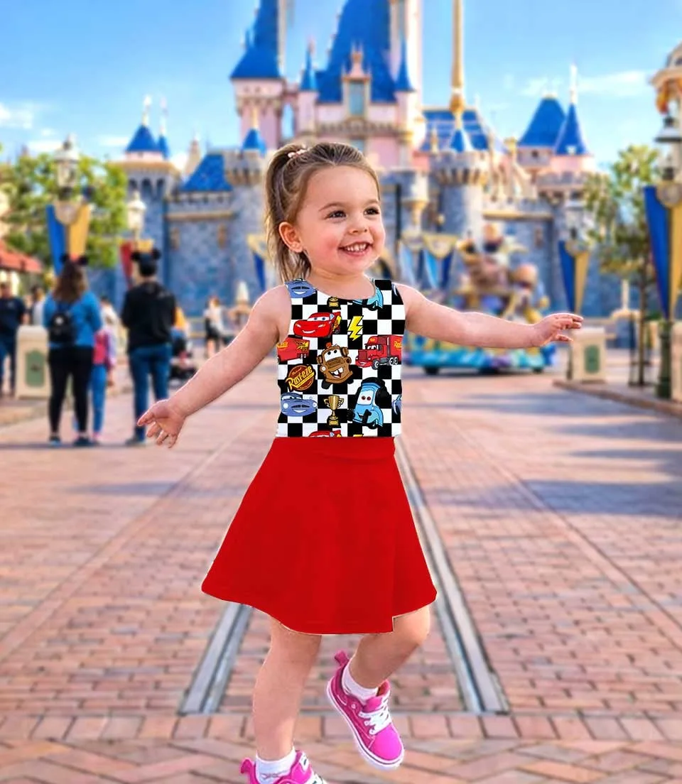 Lightning McQueen Disney Pixar Cars Dress Set, Sally Luigi McQueen Matching Vacation Outfit - Image 3