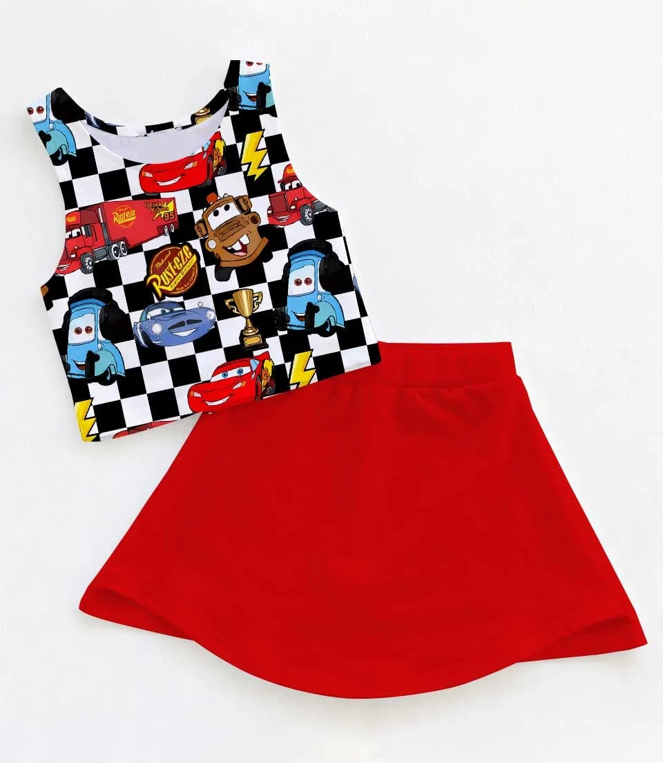 Lightning McQueen Disney Pixar Cars Dress Set, Sally Luigi McQueen Matching Vacation Outfit