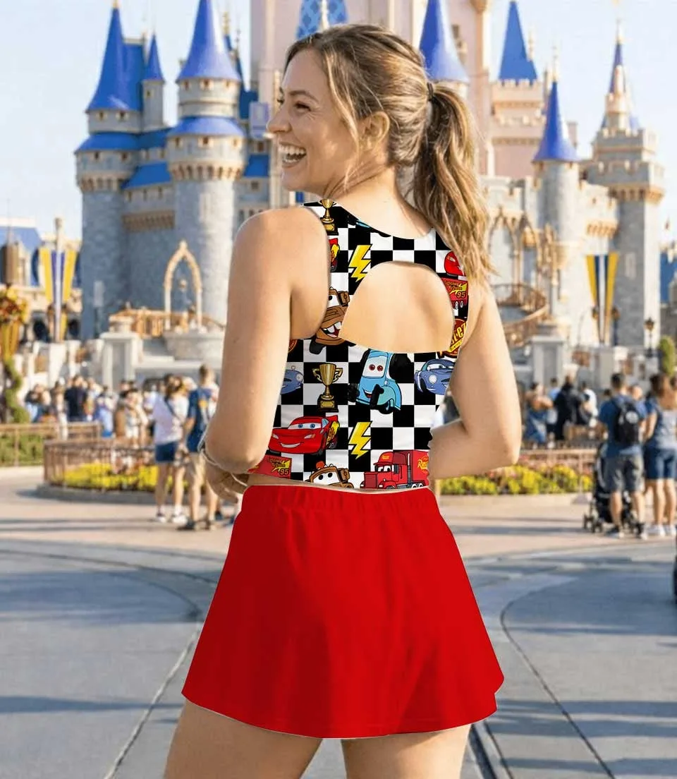 Lightning McQueen Disney Pixar Cars Dress Set, Sally Luigi McQueen Matching Vacation Outfit - Image 8