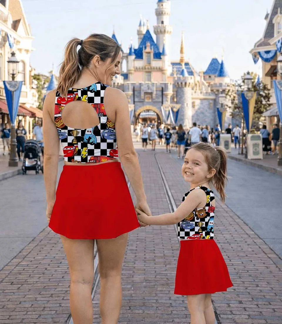 Lightning McQueen Disney Pixar Cars Dress Set, Sally Luigi McQueen Matching Vacation Outfit - Image 6