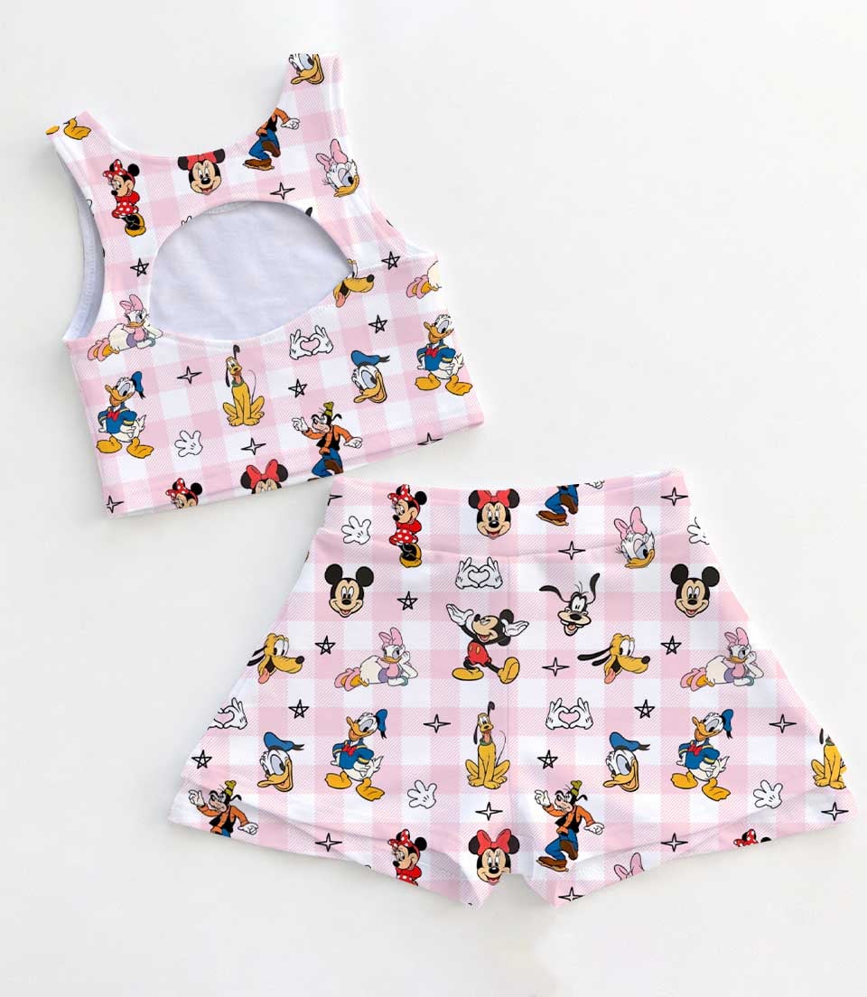 Disney Mickey and Friends Dress Set, Pink Gingham Vacation Outfit - Image 2