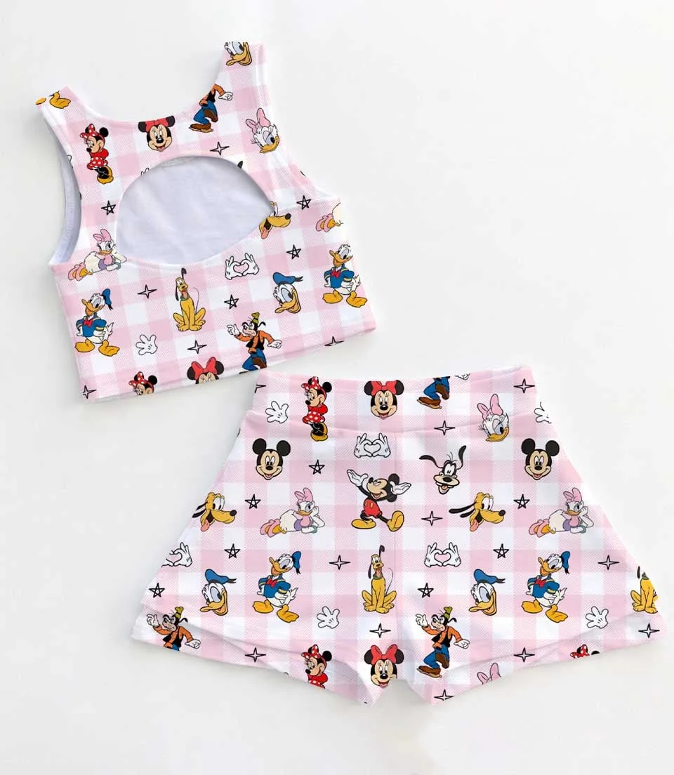 Disney Mickey and Friends Dress Set, Pink Gingham Vacation Outfit - Image 2