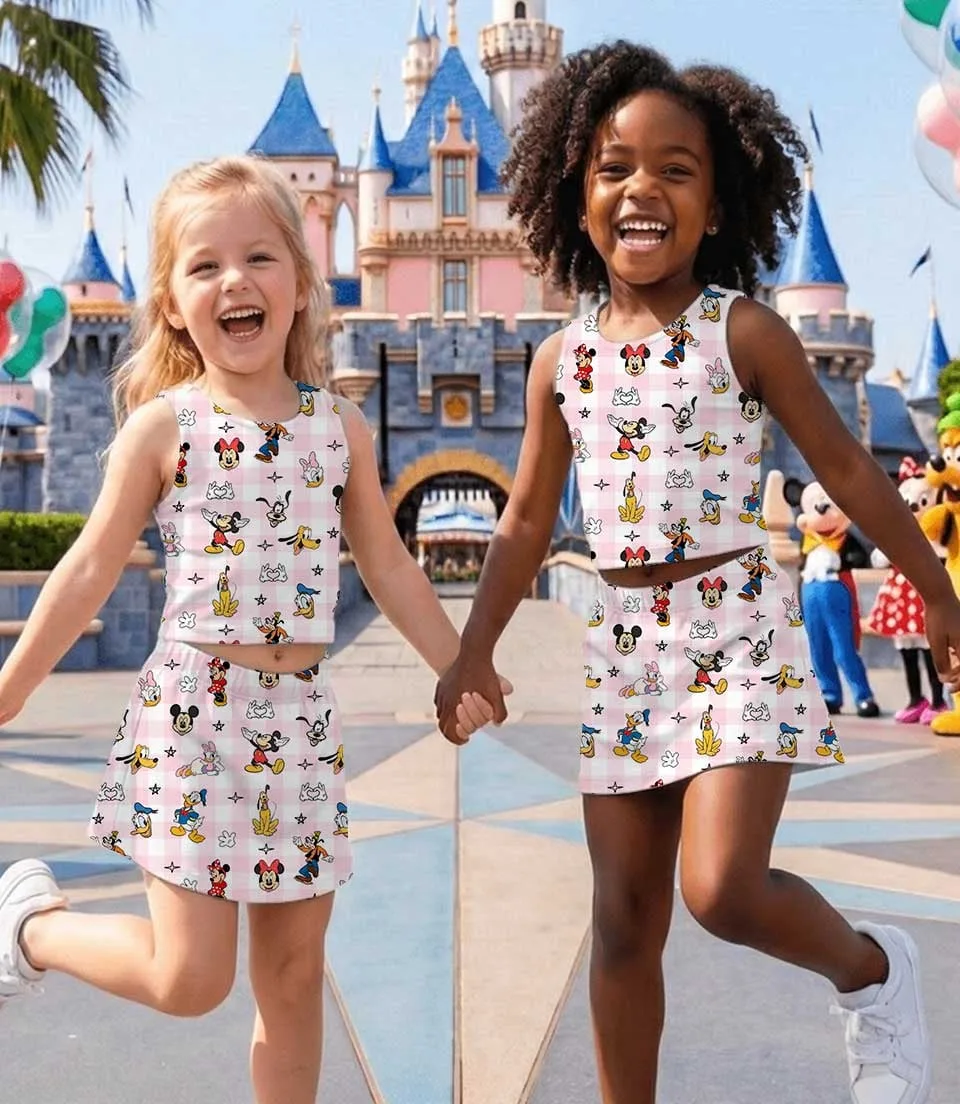 Disney Mickey and Friends Dress Set, Pink Gingham Vacation Outfit - Image 5