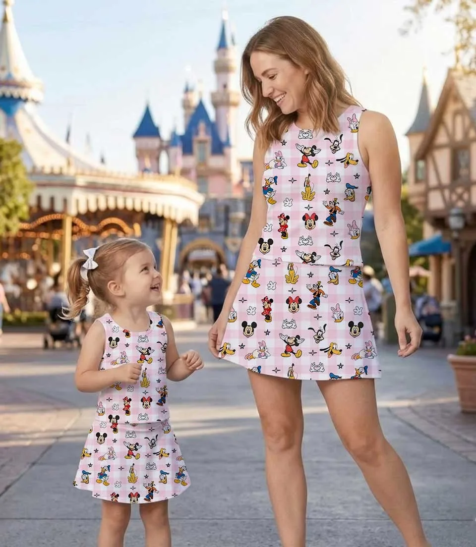 Disney Mickey and Friends Dress Set, Pink Gingham Vacation Outfit - Image 7