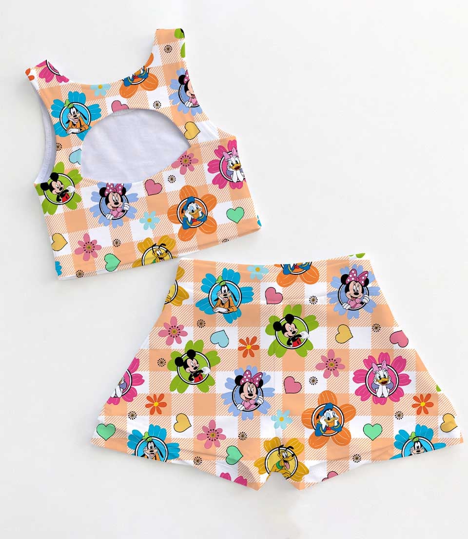 Disney Mickey and Friends Dress Set, Orange Gingham Vacation Outfit - Image 2