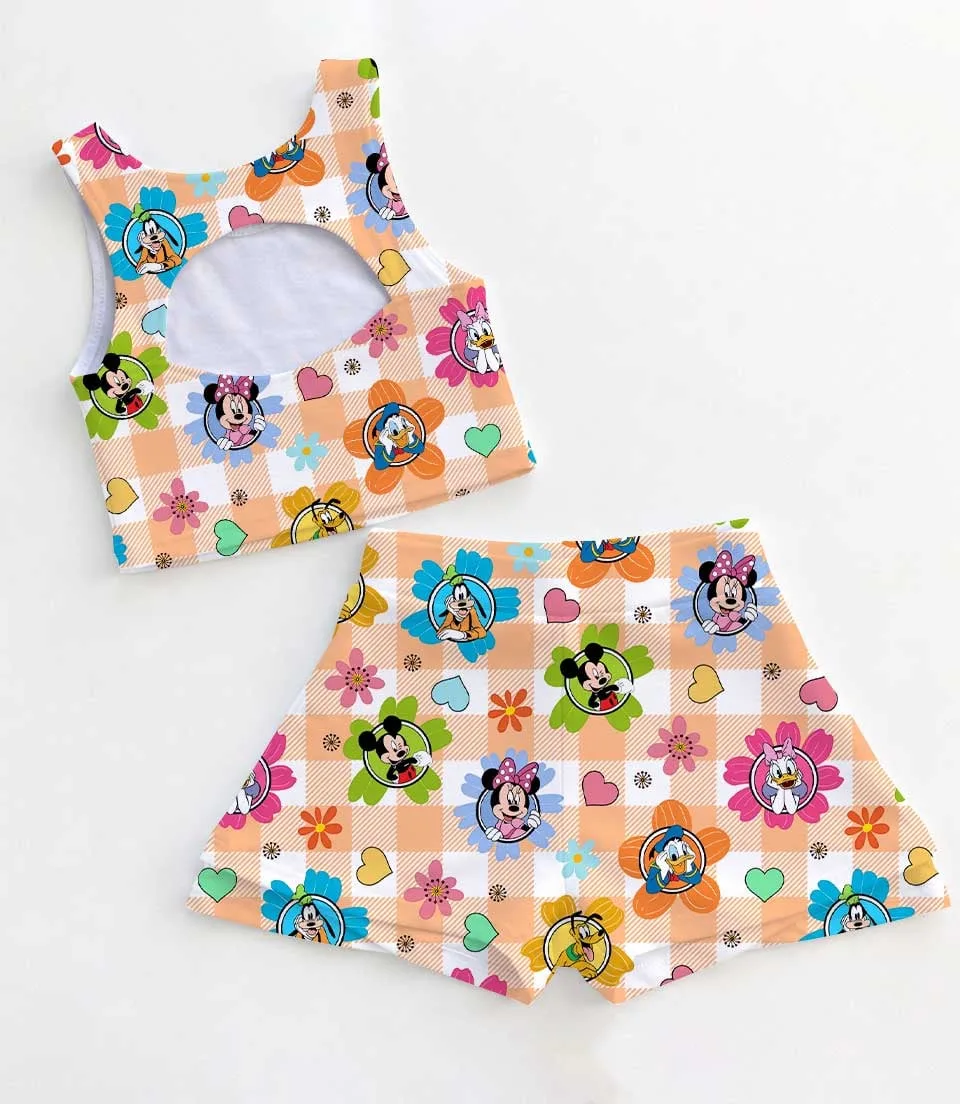 Disney Mickey and Friends Dress Set, Orange Gingham Vacation Outfit - Image 2
