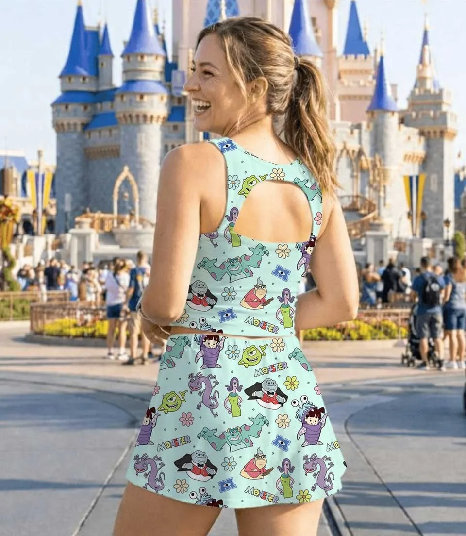 Monster Inc Disney Dress Set, Coquette Tennis Skirt Vacation Outfit, Cartoon Movie Fan Gift - Image 8