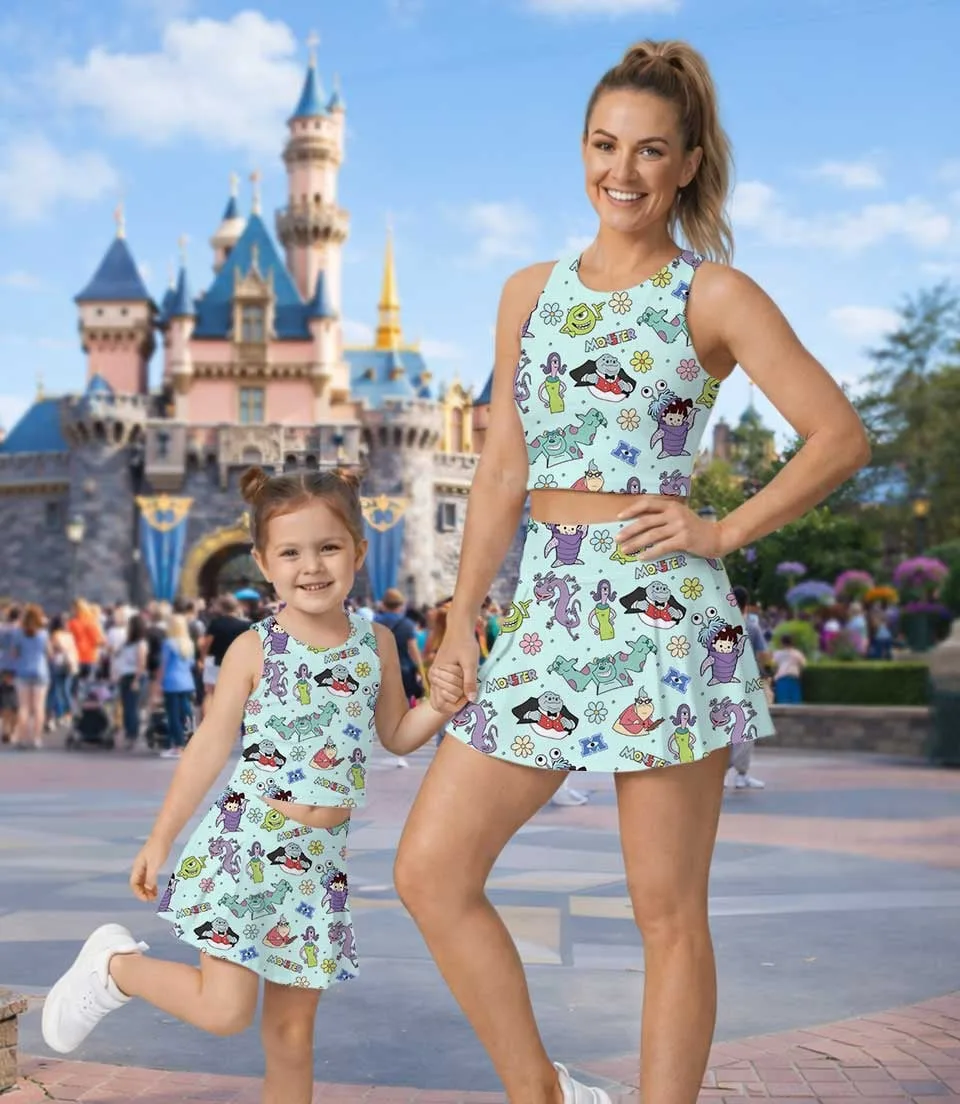 Monster Inc Disney Dress Set, Coquette Tennis Skirt Vacation Outfit, Cartoon Movie Fan Gift - Image 5