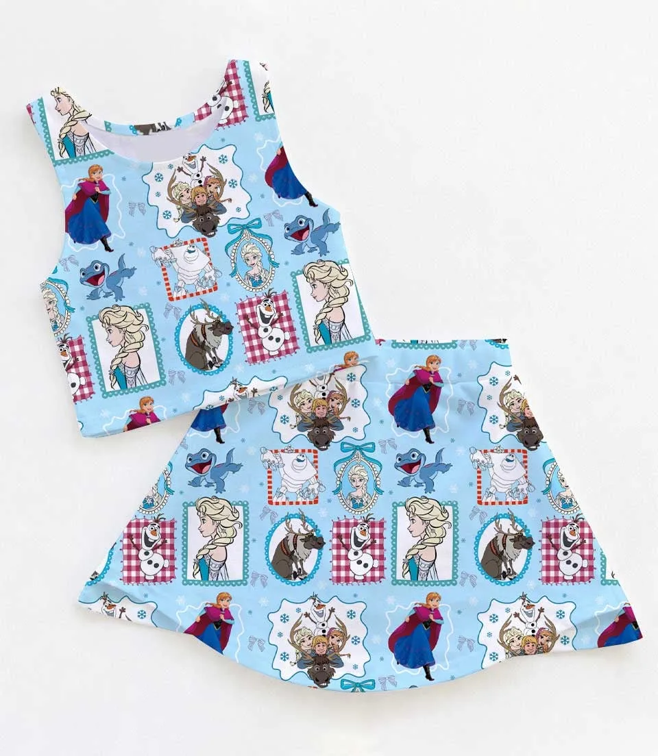 Elsa Anna Disney Frozen Dress, Coquette Sleeveless Princess Vacation Outfit, Birthday Girl Gift