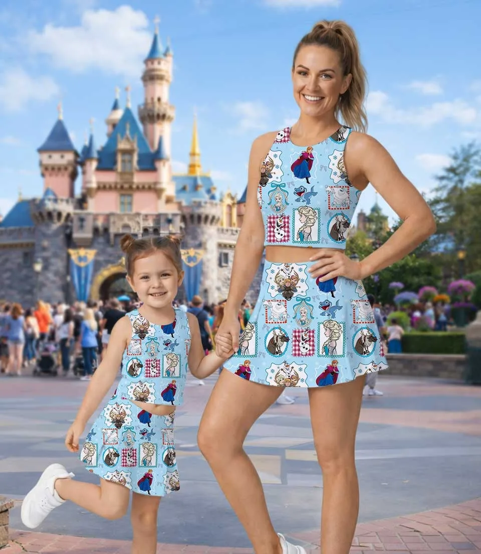 Elsa Anna Disney Frozen Dress, Coquette Sleeveless Princess Vacation Outfit, Birthday Girl Gift - Image 5