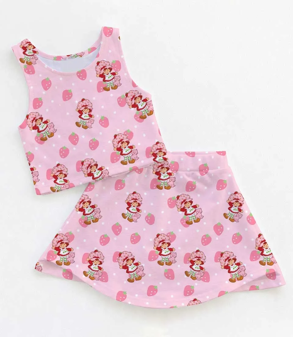 Strawberry Shortcake Pink Dress, Cute Character Vacation Outfit