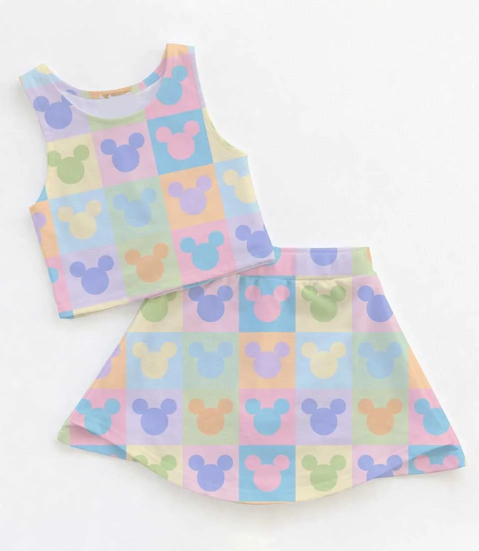 Disney Mickey Icons Dress Set, Pastel Park Vacation Outfit