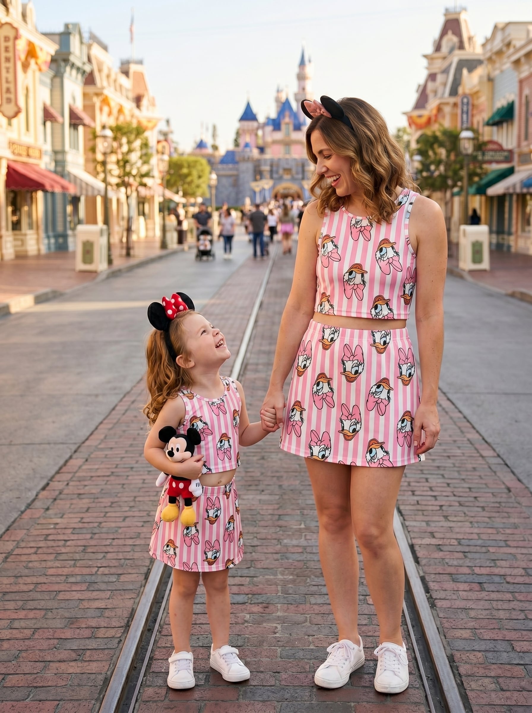 Daisy Duck Matching Dress Set, Mom And Me Cartoon Outfit, Disneyland Family Trip Clothes - Image 2