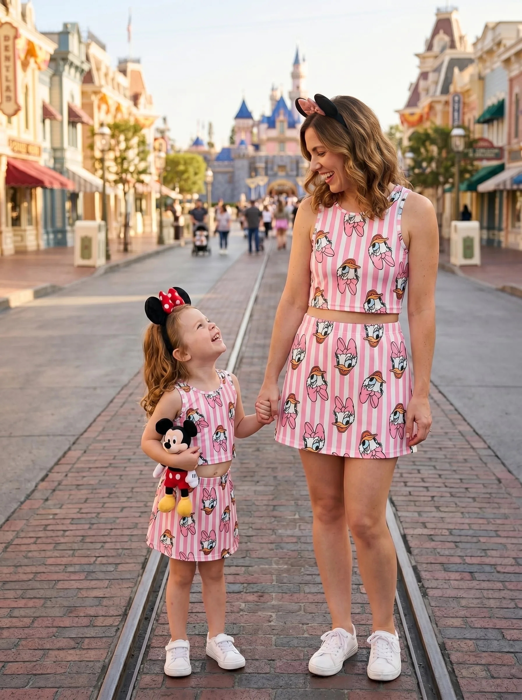 Daisy Duck Matching Dress Set, Mom And Me Cartoon Outfit, Disneyland Family Trip Clothes - Image 2