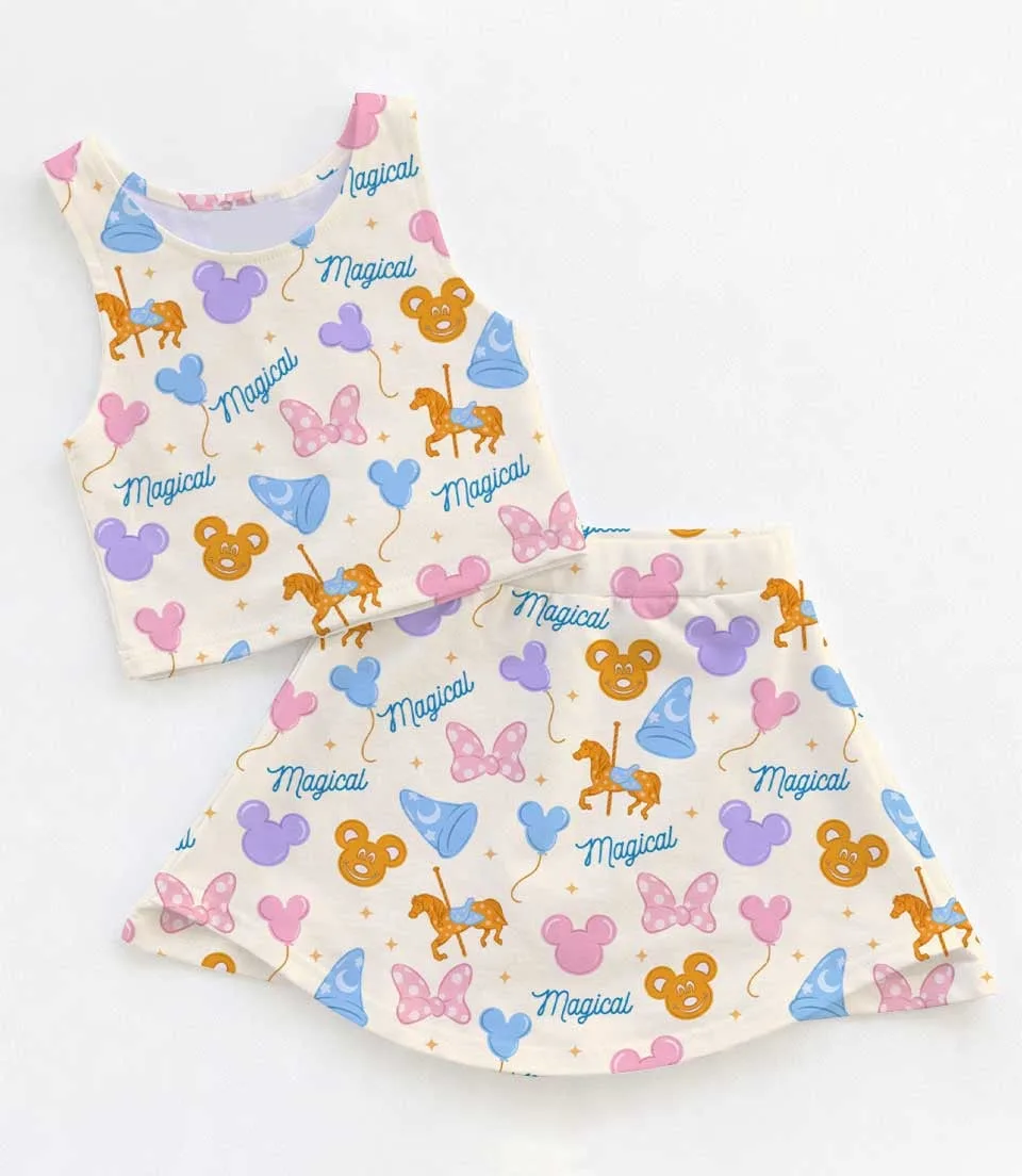 Disney Parks Icons Matching Mom and Me Dress Set, Family Vacation Theme Park Outfit