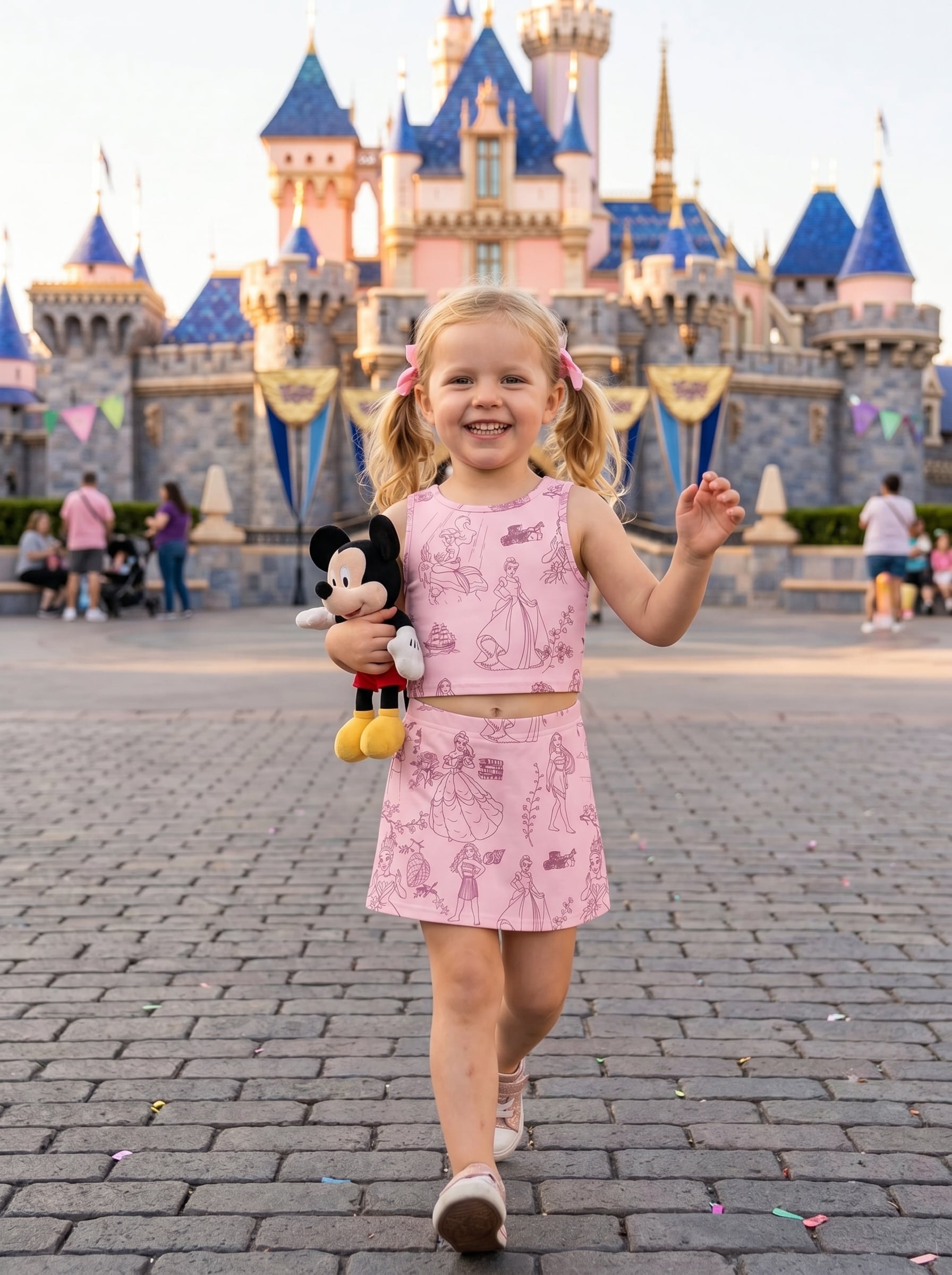Disney Princess Matching Dress Set, Mom And Me Cartoon Outfit, Disneyland Family Trip Clothes - Image 2
