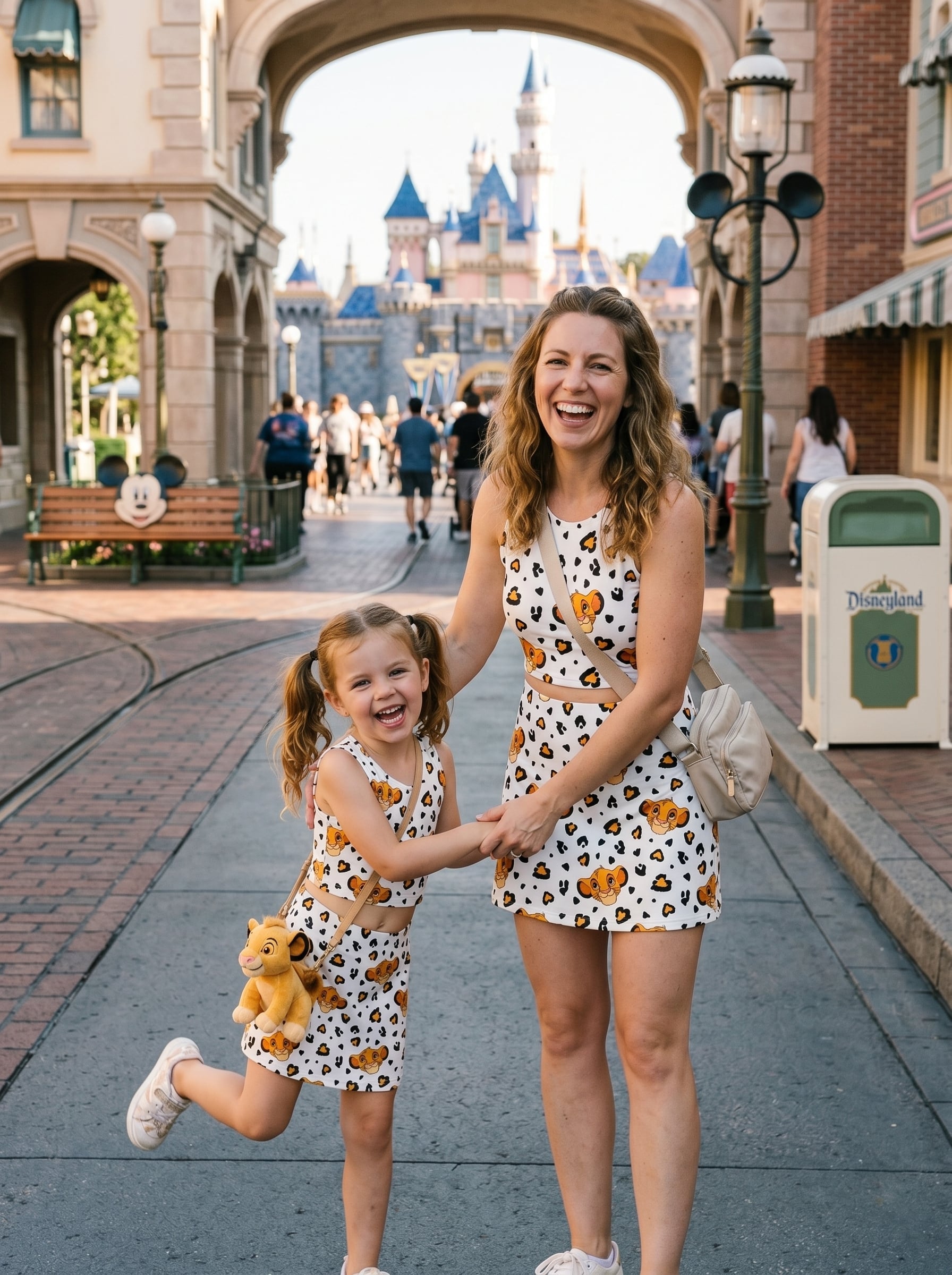 Lion King Matching Dress Set, Mom And Me Cartoon Outfit, Disneyland Family Trip Clothes