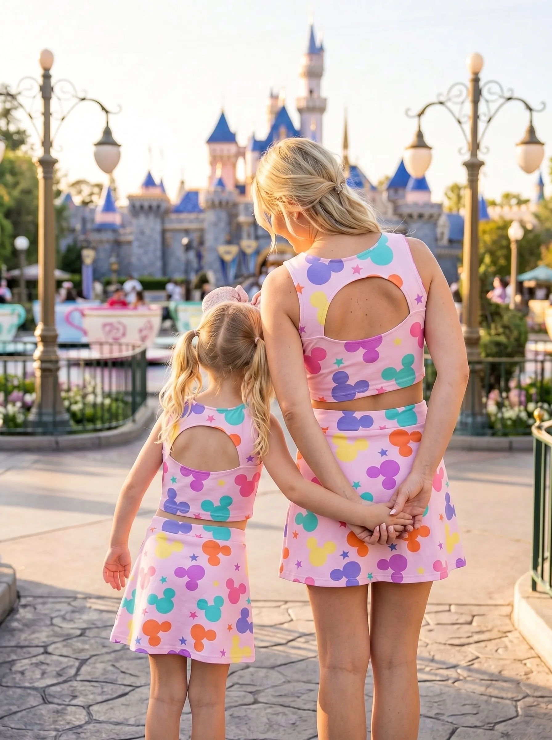 Pastel Mickey Matching Dress Set, Mom And Me Outfit, Disney Park Vacation Clothes - Image 5
